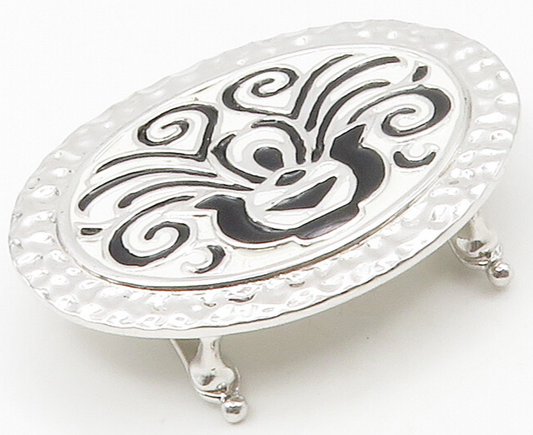 ROSS SIMON 925 Sterling Silver  Shiny Hammered Enamel Patterned Clip  TR2298
