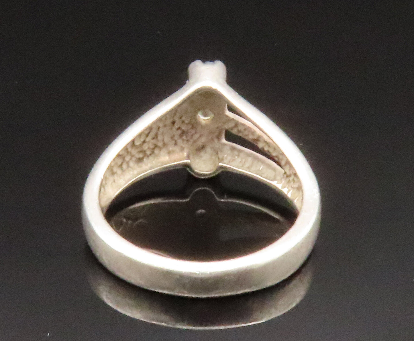 925 Silver  Vintage Spinel & Cubic Zirconia Split Shank Ring Sz 5  RG25208