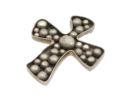 925 Sterling Silver  Vintage Antique Religious Cross Dark Tone Pendant PT10725