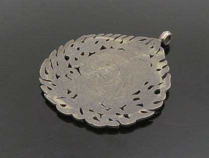 925 Silver  Vintage Tribal Man With Sword & Fire Motif Drop Pendant  PT20427