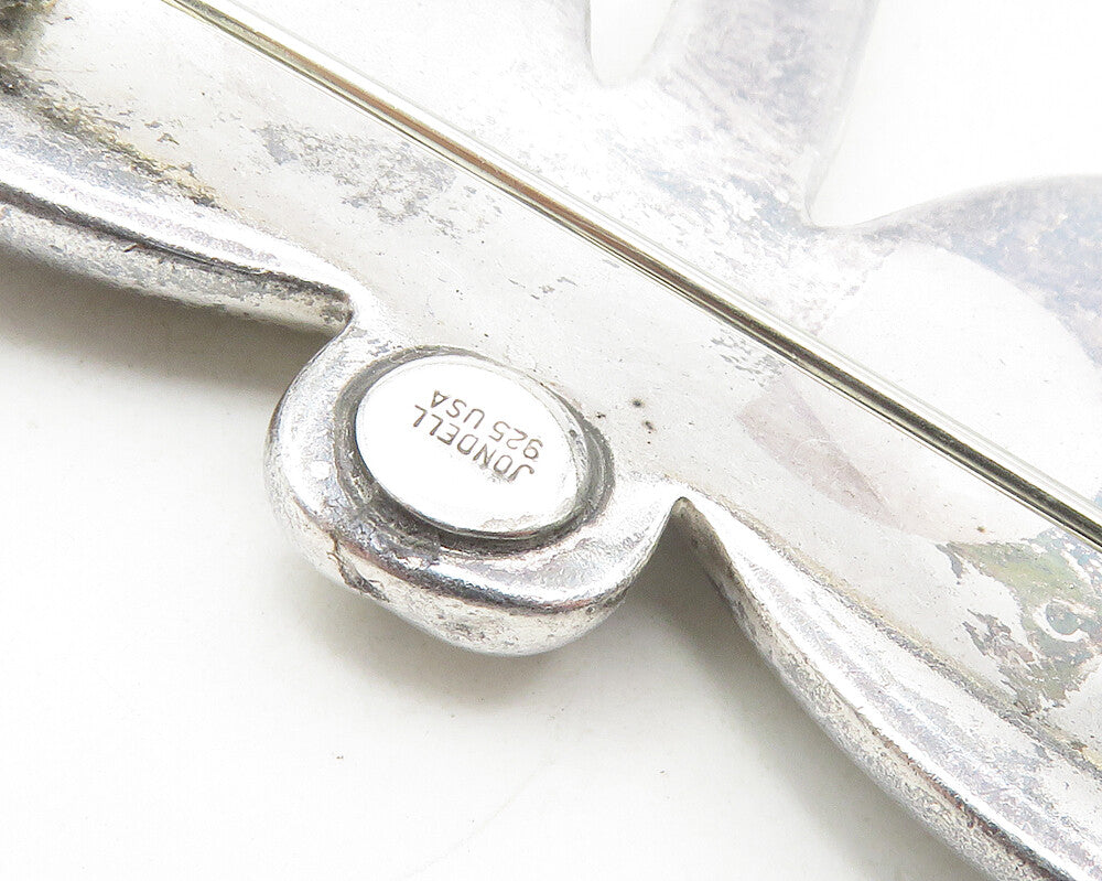 JONDELL 925 Sterling Silver  Vintage Shiny Dragonfly Motif Brooch Pin  BP3631