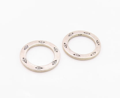 SILPADA 925 Silver  Vintage Hope & Friendship Stamped Circle Charms  TR2848