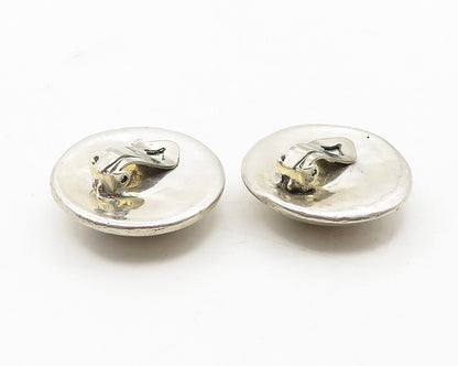 925 Sterling Silver  Vintage Button Dome Non Pierce Drop Earrings  EG5905