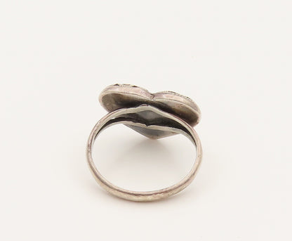 925 Sterling Silver  Vintage Scrollwork Love Heart Ring Sz 6.5  RG26332