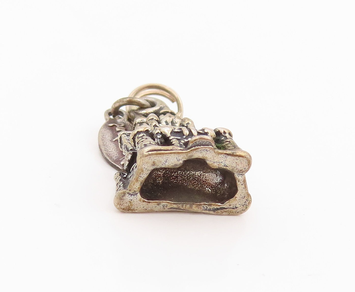 925 Sterling Silver Vintage Pendant Antique Dark Tone Walt Disney Castle PT23928