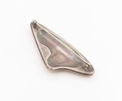 925 Sterling Silver Vintage Brooch Pin GEORG JENSEN DENMARK Enamel Wing  BP12184