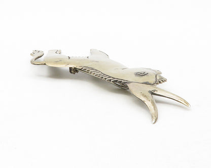 MEXICO 925 Sterling Silver  Vintage Antique Donkey Motif Brooch Pin  BP4628