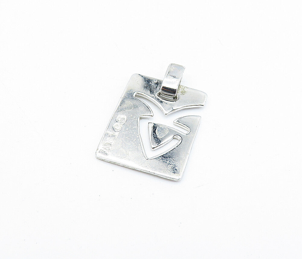 925 Sterling Silver  Shiny Petite Cut Out Aries Symbol Zodiac Pendant  PT5354