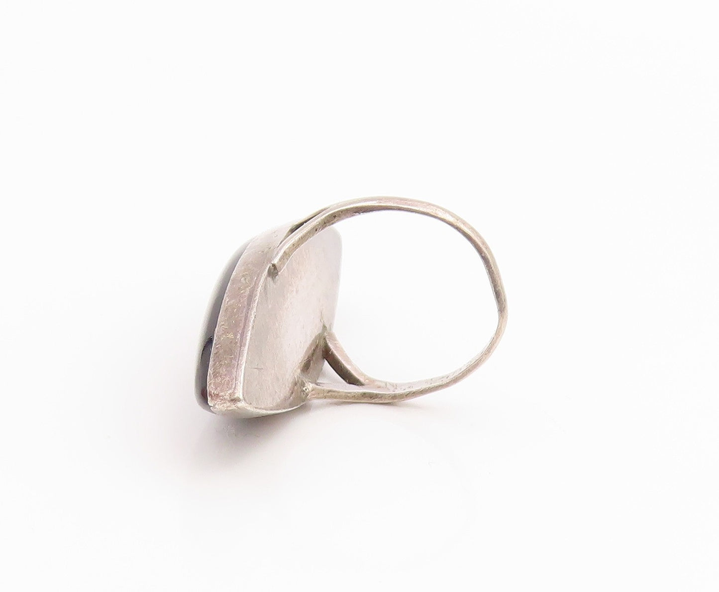 925 Sterling Silver Vintage Ring Marquise Shape Black Onyx Band  Sz 5.5  RG35454