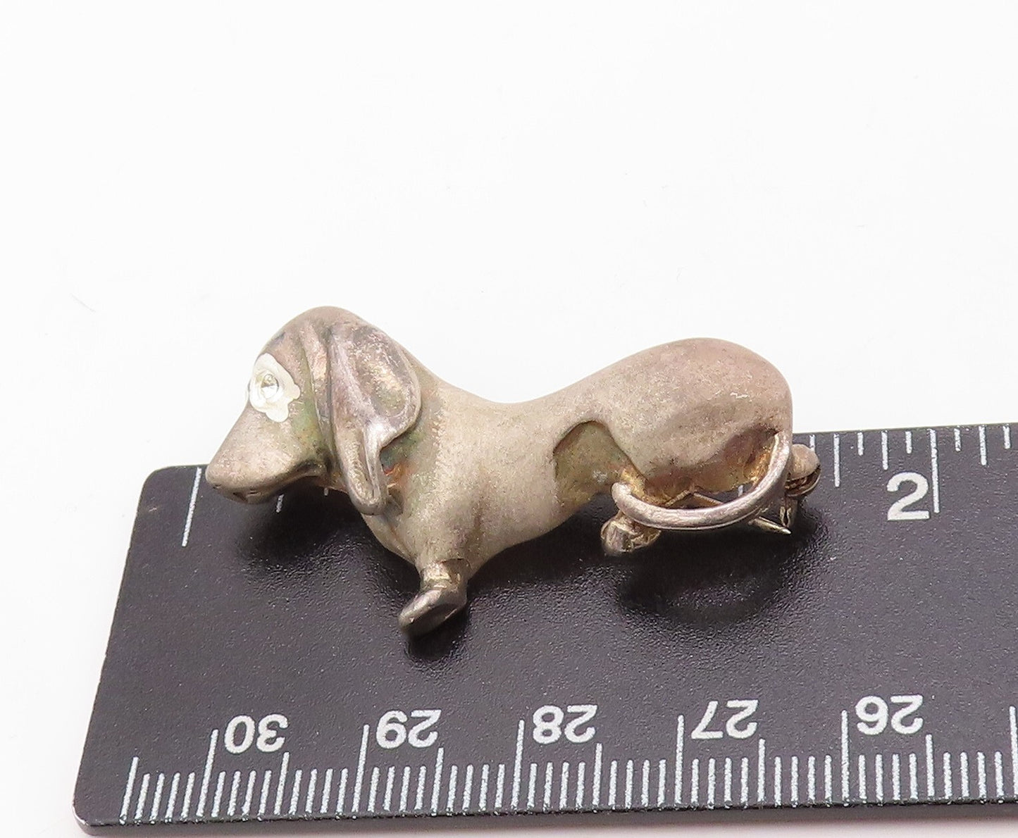 925 Sterling Silver Vintage Brooch Pin Solid Cutout Small Dog  BP11293
