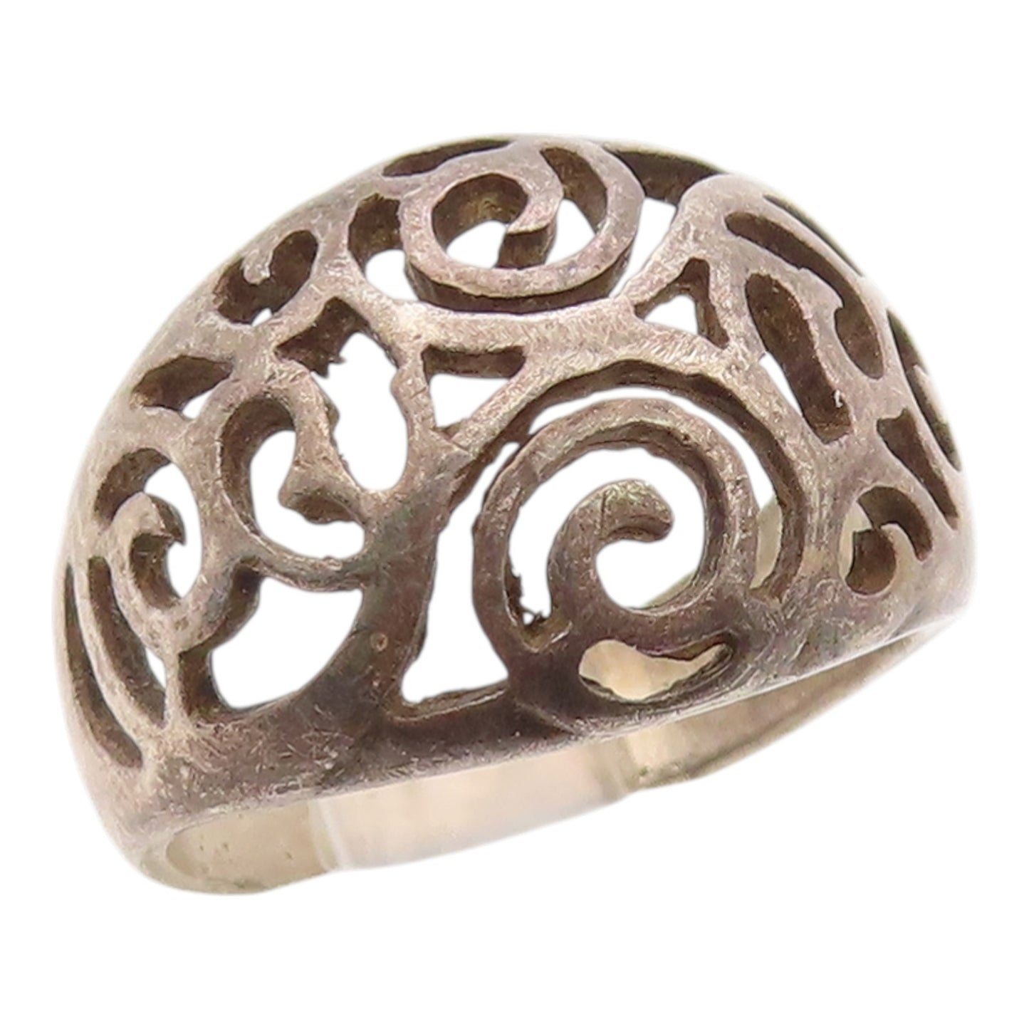 925 Sterling Silver Vintage Ring Classic Open Scrollwork Band  Sz 5.5  RG36311