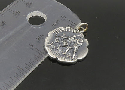 925 Sterling Silver  Vintage Oxidized Spirit Of '76 Patriotic Pendant  PT18610