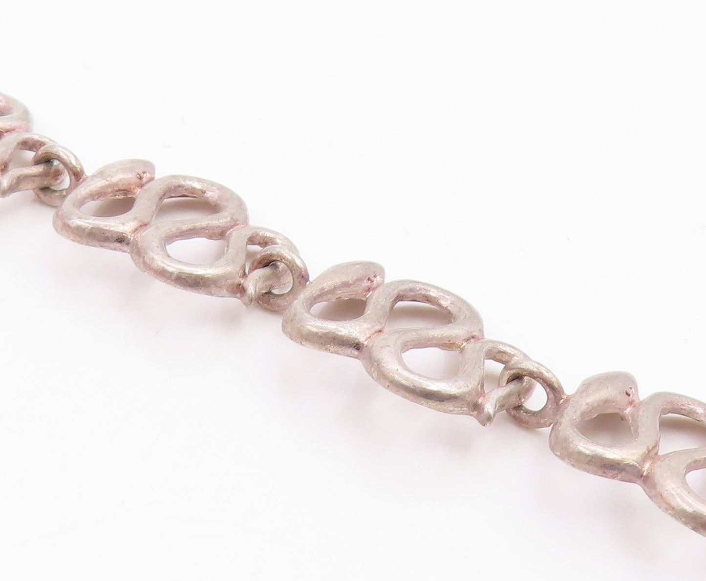 925 Sterling Silver Vintage Bracelet Minimalist Wavy Snake Link Chain  BT12060