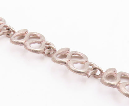 925 Sterling Silver Vintage Bracelet Minimalist Wavy Snake Link Chain  BT12060
