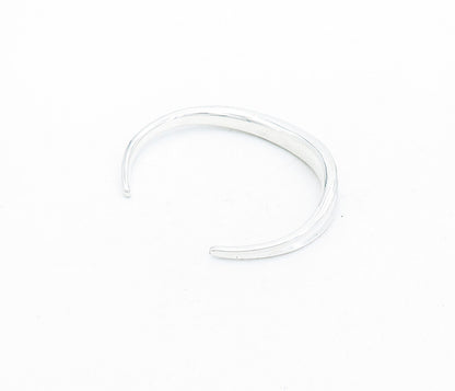 RLM STUDIO 925 Silver  Vintage Shiny Minimalist Concave Cuff Bracelet  BT1544