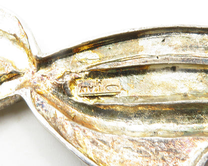 925 Sterling Silver  Vintage Shiny Smooth Ribbon Motif Brooch Pin  BP7470