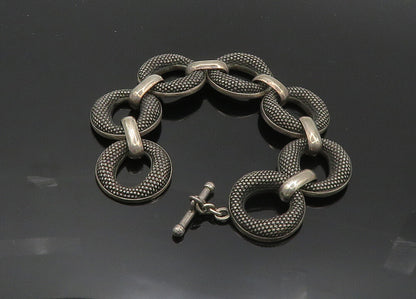 JOHN HARDY 925 Silver  Vintage Heavy Rare Weaved Detail Chain Bracelet  BT8147