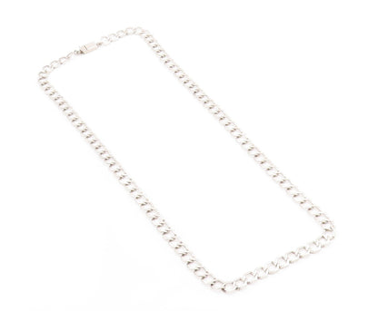 925 Sterling Silver Vintage Necklace Minimalist Statement Curb Chain   NE4681