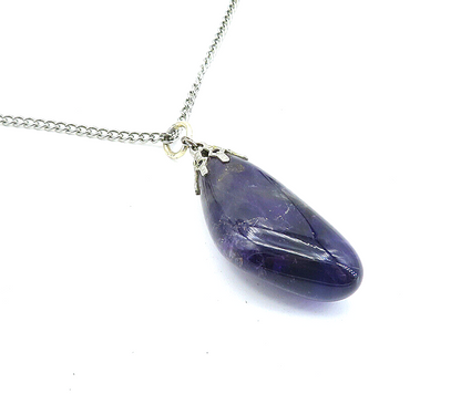 925 Sterling Silver  Vintage Amethyst Petite Curb Link Chain Necklace  NE1088