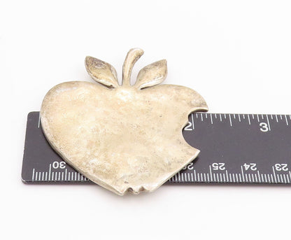 925 Sterling Silver Vintage Pendant Designer Large Bitten Apple  PT24736