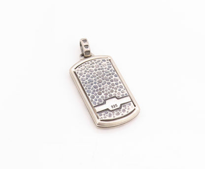 925 Sterling Silver Vintage Pendant Carved Tiger's Eye Volleyball Game  PT24939