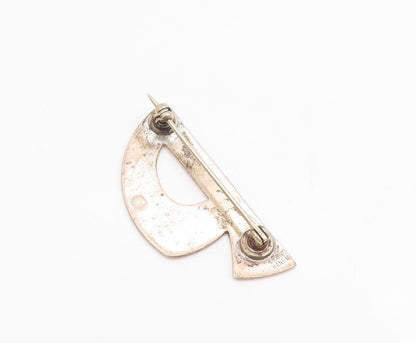 925 Sterling Silver Vintage Brooch Letter P Calligraphy Cut Out Design  BP11825