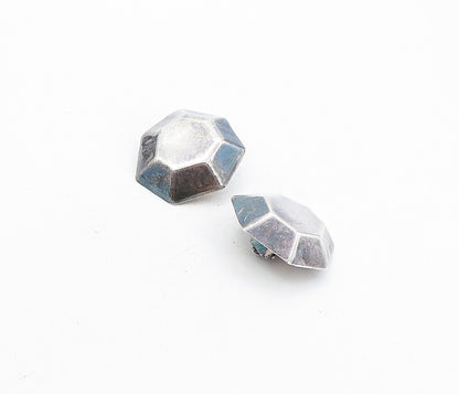 925 Sterling Silver  Vintage Dark Tone Geometric Non Pierce Earrings  EG4222
