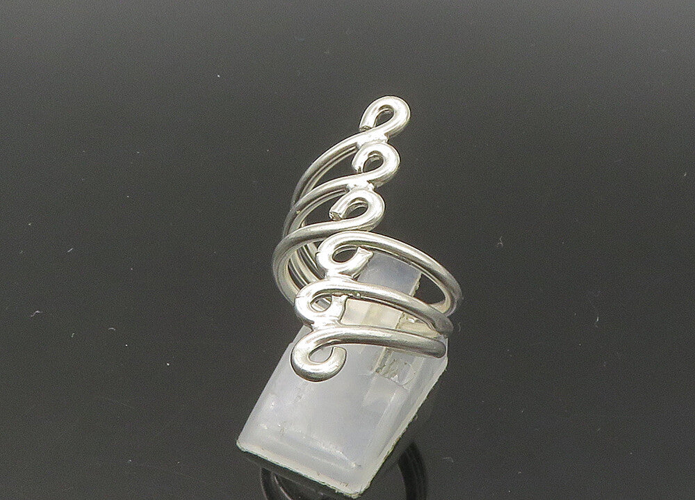 925 Sterling Silver  Vintage Shiny Split Swirl Band Ring Sz 7.5  RG21770