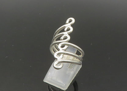 925 Sterling Silver  Vintage Shiny Split Swirl Band Ring Sz 7.5  RG21770