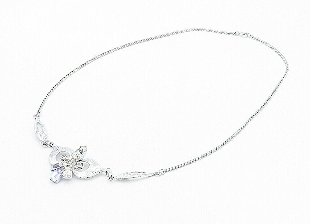 LORAN SIM 925 Silver  Yellow Cubic Zirconia Shiny Twist Chain Necklace  NE1386