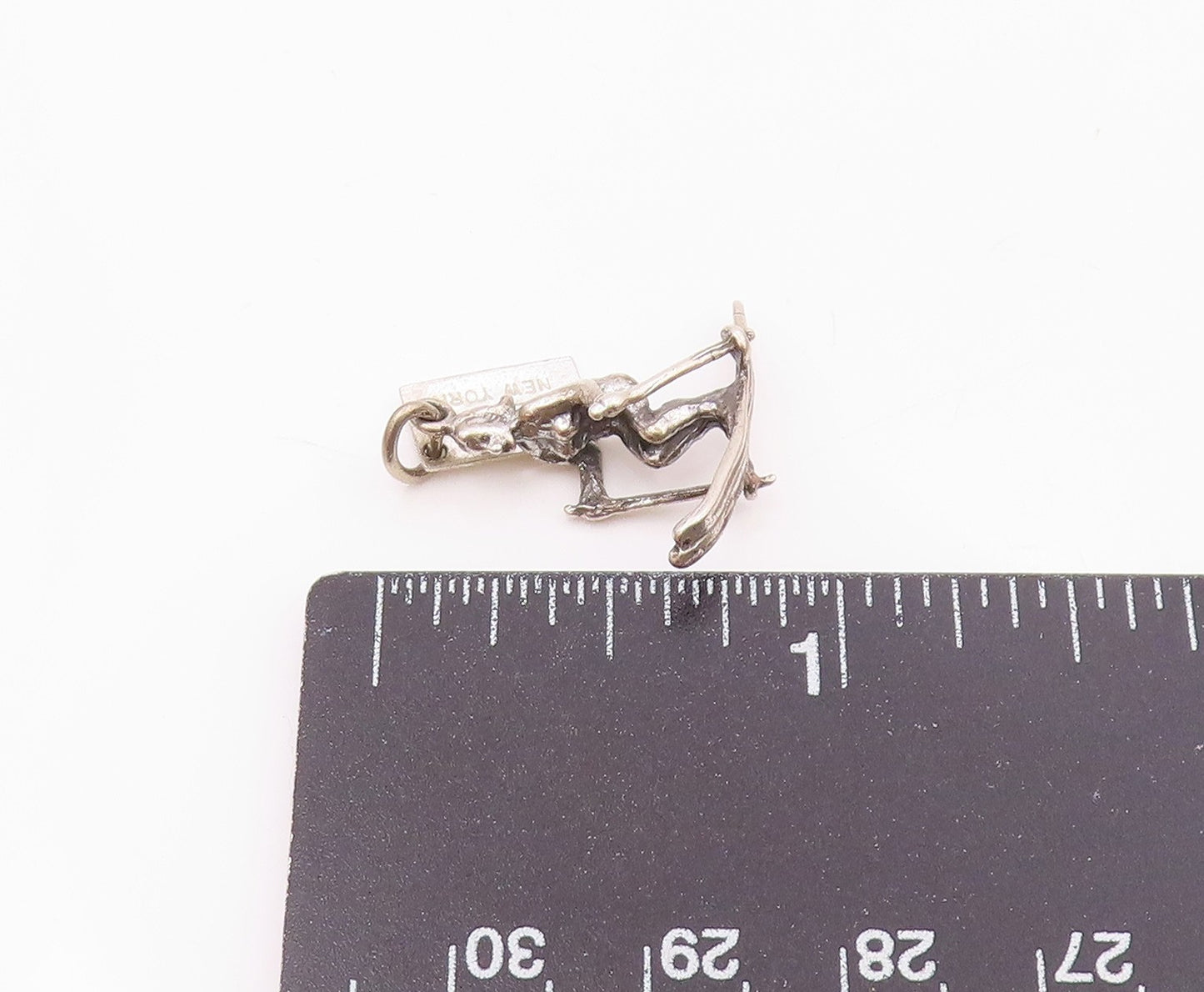 925 Sterling Silver  Vintage Woman Skiing Sports Charm Pendant  PT20816