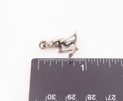 925 Sterling Silver  Vintage Woman Skiing Sports Charm Pendant  PT20816