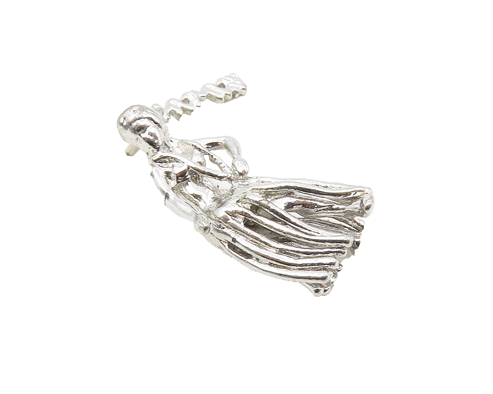 925 Sterling Silver  Vintage Petite Shiny Lady Figure Hawaii Pendant  PT6826