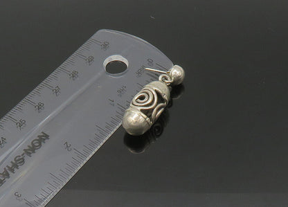 MEXICO 925 Silver  Vintage Spiral Detail Hollow Dangle Earrings  EG10864