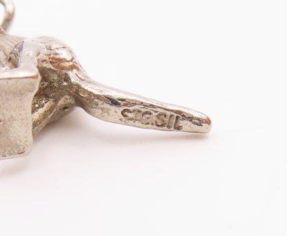 925 Sterling Silver Vintage Kangaroo With Baby In Pouch Charm Pendant PT21734