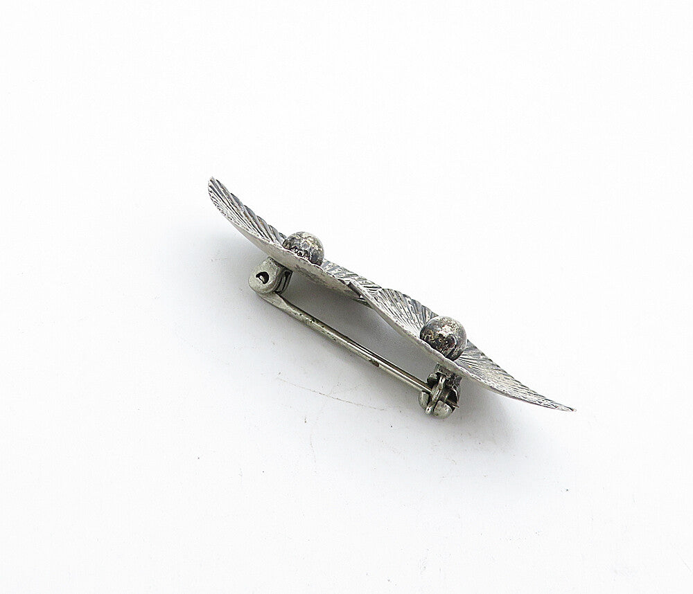 BEAU 925 Sterling Silver  Vintage Dark Tone Love Hearts Brooch Pin  BP1597