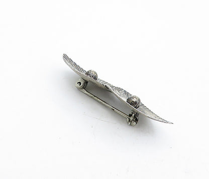 BEAU 925 Sterling Silver  Vintage Dark Tone Love Hearts Brooch Pin  BP1597