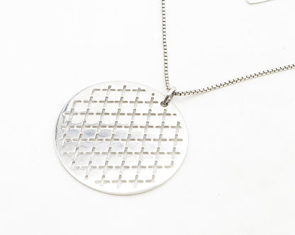 REBECCA 925 Sterling Silver Diamond Shape Pattern Box Chain Necklace  NE3223
