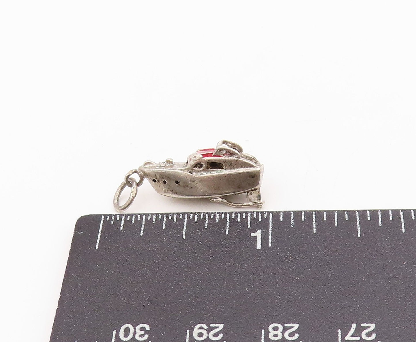 925 Sterling Silver Vintage Pendant Enameled Personal Boat Charm  PT24730
