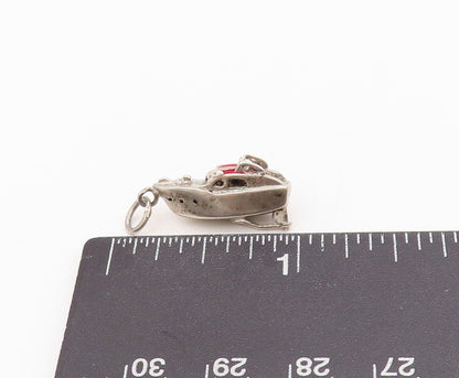 925 Sterling Silver Vintage Pendant Enameled Personal Boat Charm  PT24730