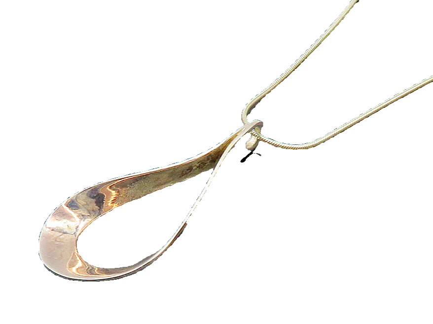 925 Sterling Silver  Vintage Shiny Open Rain Drop Chain Necklace  NE3454