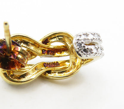 ROSS SIMON 925 Silver  Genuine Diamonds Gold Plated Drop Earrings  EG8449