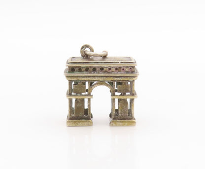 925 Sterling Silver Vintage Pendant Mini Carved Monument Charm  PT23515