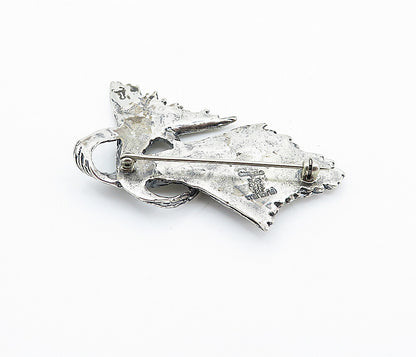 BLACK WILLS 925 Sterling Silver  Vintage Textured Ribbon Brooch Pin  BP2834