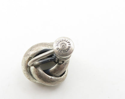 DANECRAFT 925 Sterling Silver  Vintage Shiny Knot Non Pierce Earrings  EG9366
