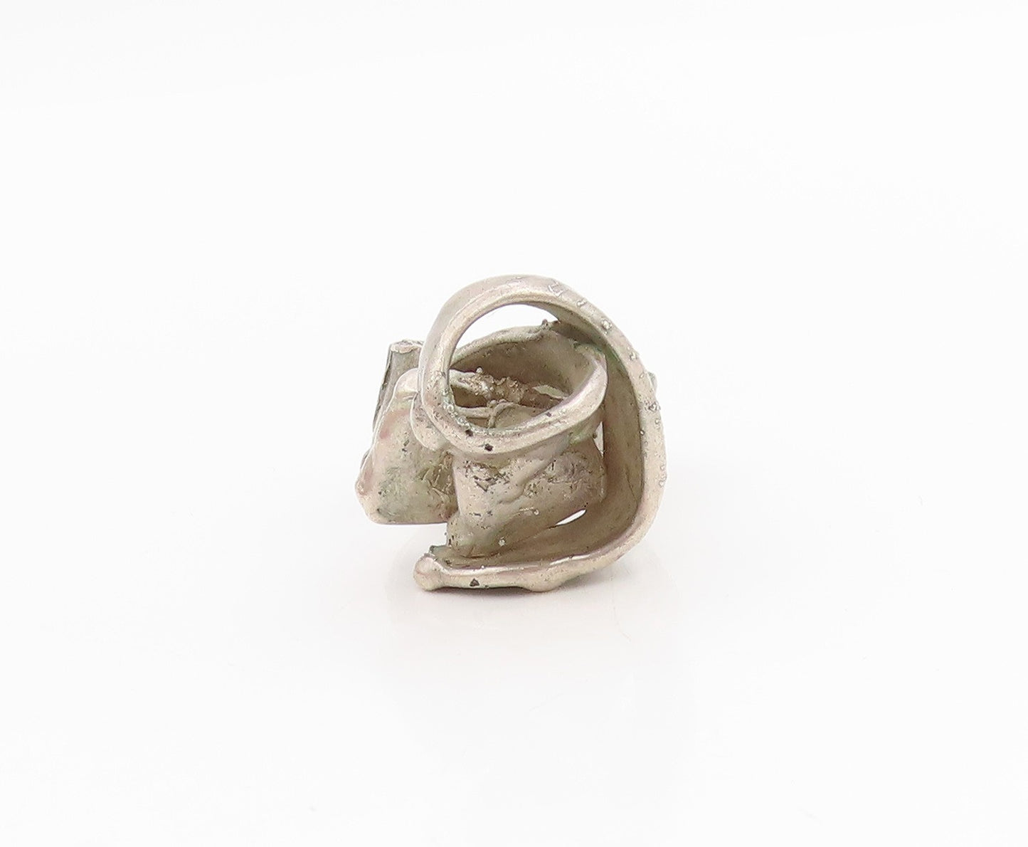 925 Sterling Silver Vintage Ring Solid Brutalist Design Band  Sz 6  RG34396