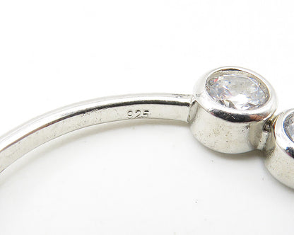 925 Sterling Silver  Graduated Cubic Zirconia Open Circle Drop Pendant  PT8283