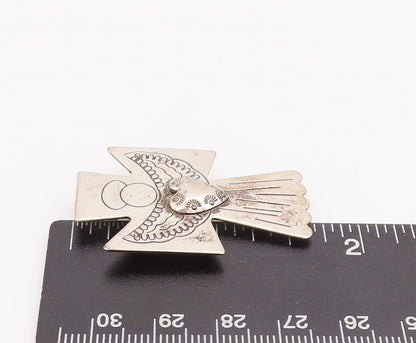 925 Sterling Silver Vintage Brooch Pin CAROLYN POLLACK Etched Angel  BP11137