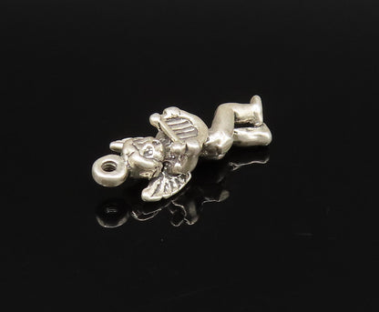 DISNEY 925 Silver  Vintage Baby Angel Playing Harp Charm Pendant  PT21519