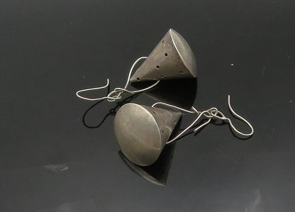 925 Sterling Silver  Vintage Dotted Cone Shape Heavy Drop Earrings  EG10227